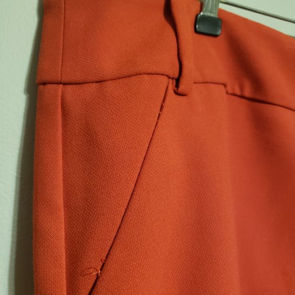 New Orange Ann Taylor Skirt pleated front size 18 - Picture 3 of 15